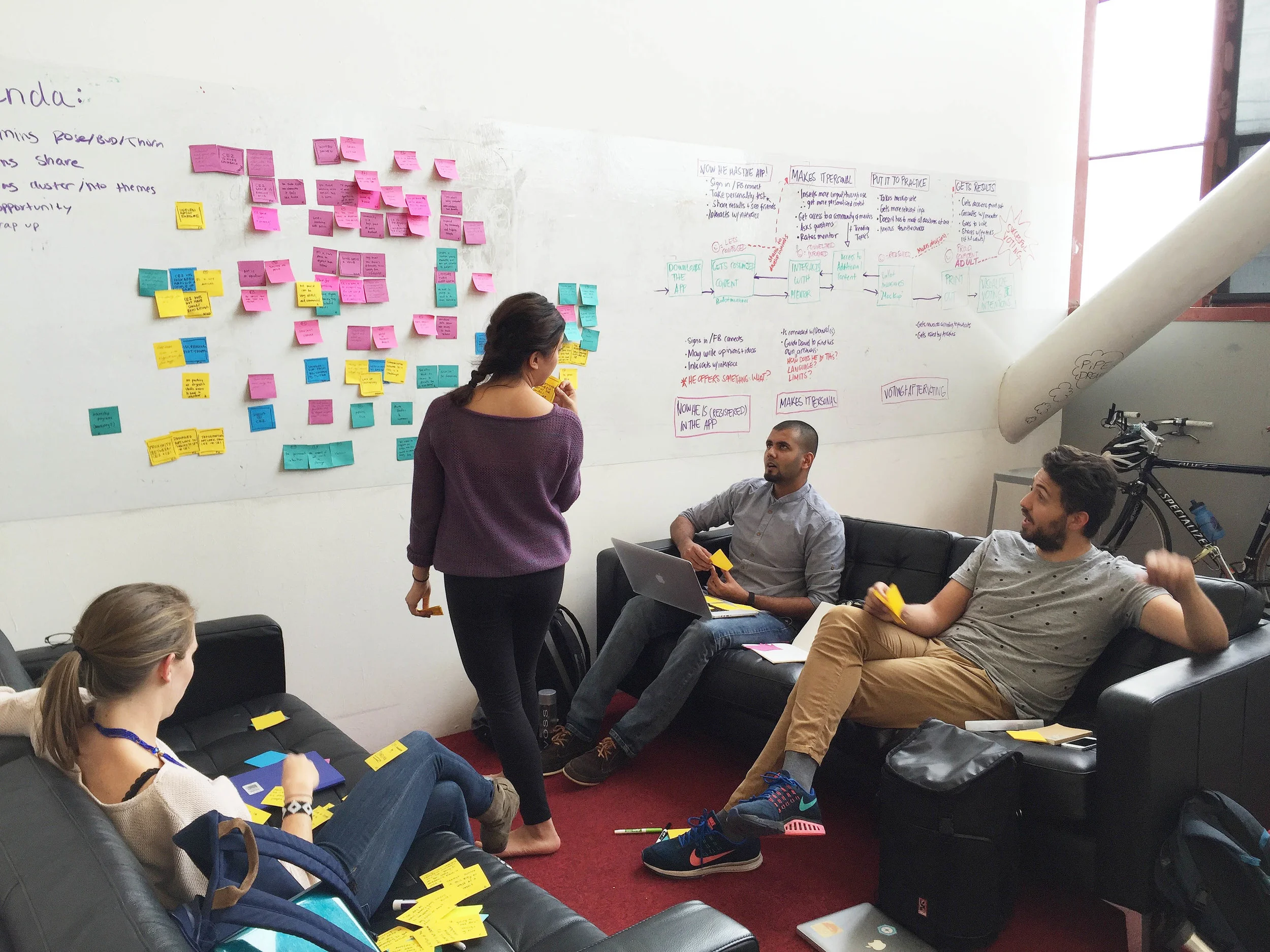 UNCOVERING NEEDS: Through our research we uncovered nine values that grouped into three categories: Environment, Community, and Learning.