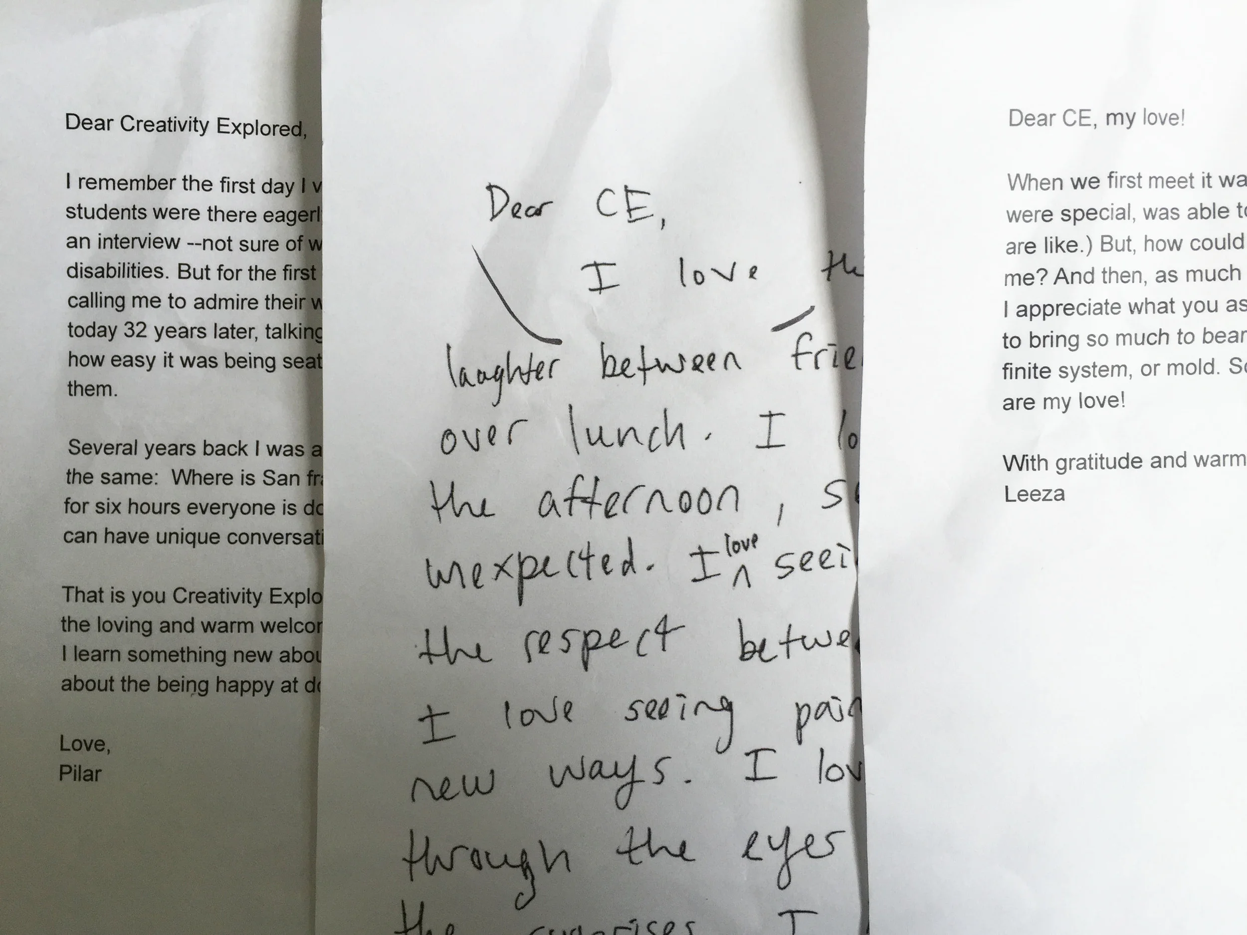 GENERATIVE RESEARCH: To uncover the values, we conducted a second round of interviews, and asked each person to write a love letter to the organization.