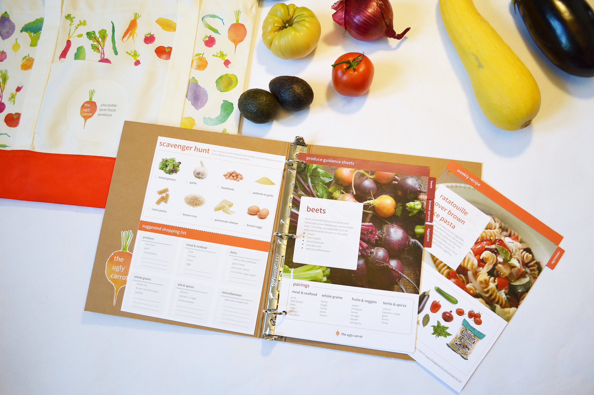 GUIDANCE MATERIALS: I created produce guidance sheets, recipes and shopping guides to help customers get the most out of each weeks delivery.