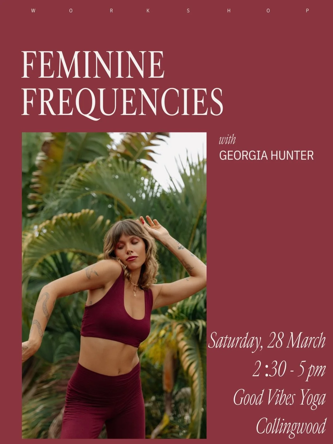 End the month feeling powerful and join Georgia Hunter for the third series of Feminine Frequencies, Saturday 28 March.

This next journey is inspired by Saraswati, the goddess of creativity, sound and inner knowledge. She reminds us that emotions ar