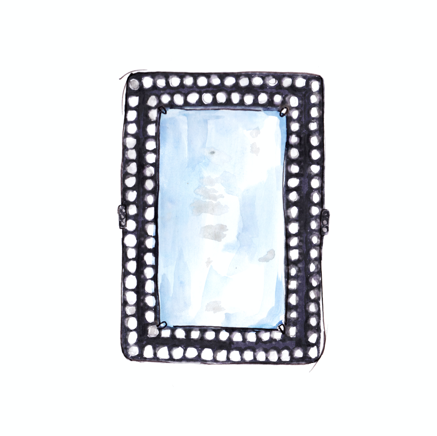 "Rettangolo" Aquamarine Cocktail Ring Aquamarine, Diamond & Black Sterling Silver Ring This ring is a showcase of aquamarine's arresting azure limpidity and features a custom-cut stone set within a rectangular frame of diamonds.