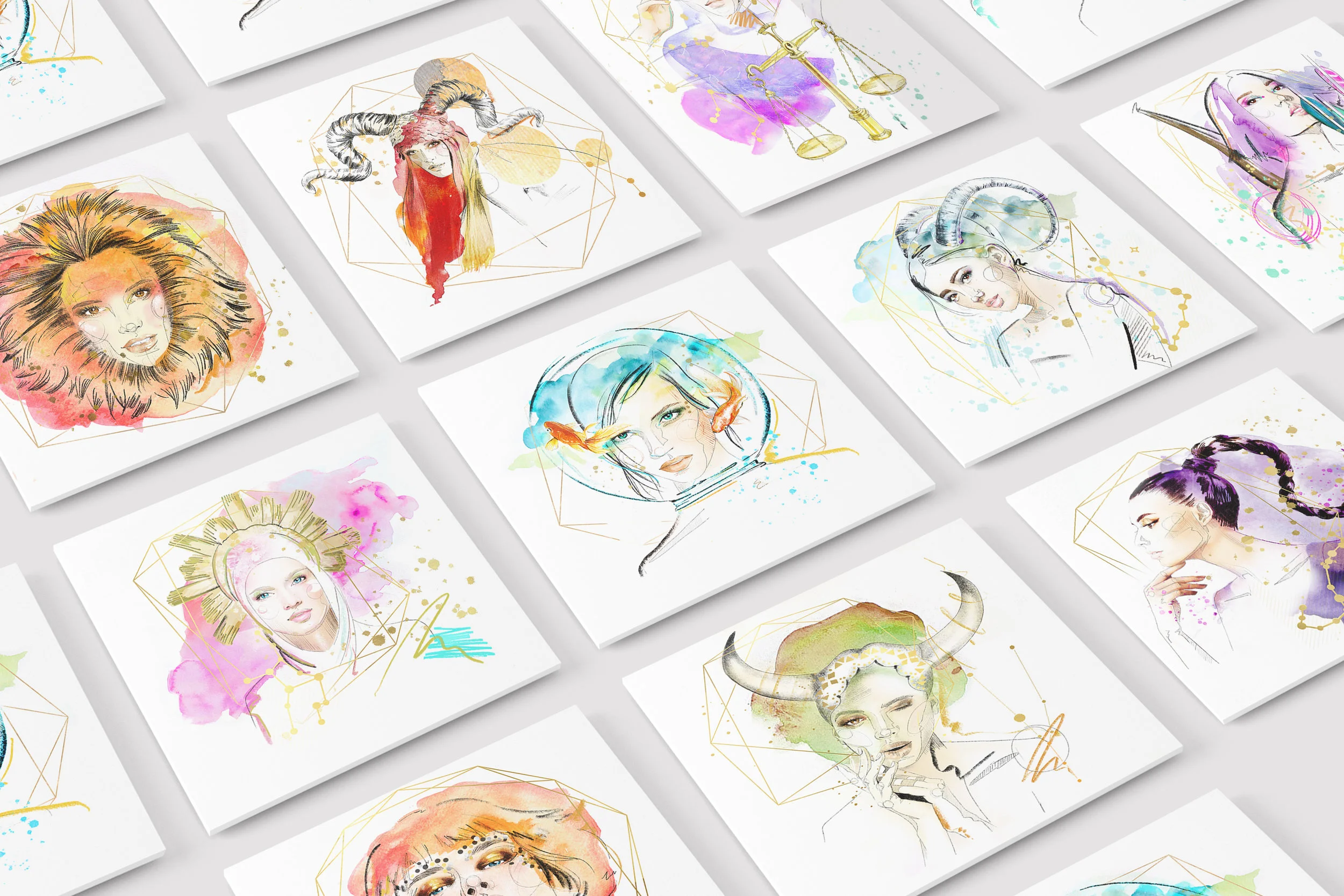 Bodinker Zodiac series temporary tattoos