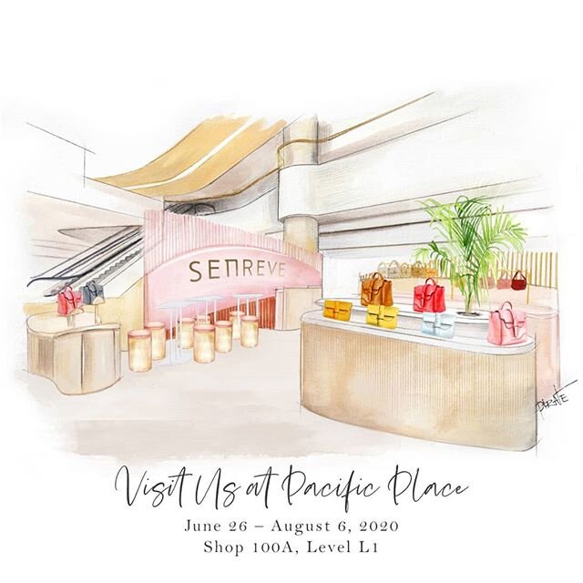 @senreve at @pacificplacehk now open! 👜👛
.
.
#illustration #senreve #watercolour #drawing #artist #painting #hkart #hkartist #hkillustrator #pacificplace #senreve