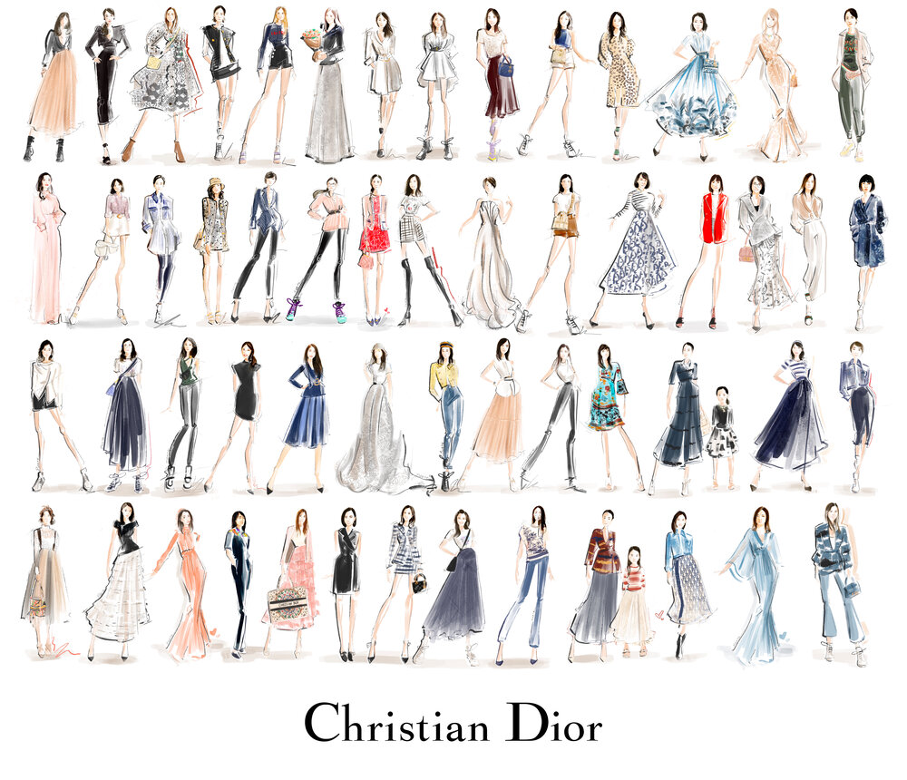 Uluru maatschappij verjaardag Christian Dior | Live Event Illustration — Pirate