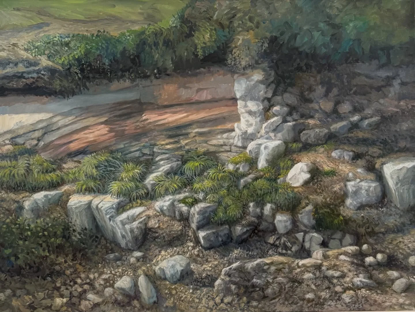 Boris Billaud, &Ouml;lbilder in der Ausstellung &bdquo;Dorfchronik II&ldquo;, @billaudkm #natur #landscape #worb #bern #painting