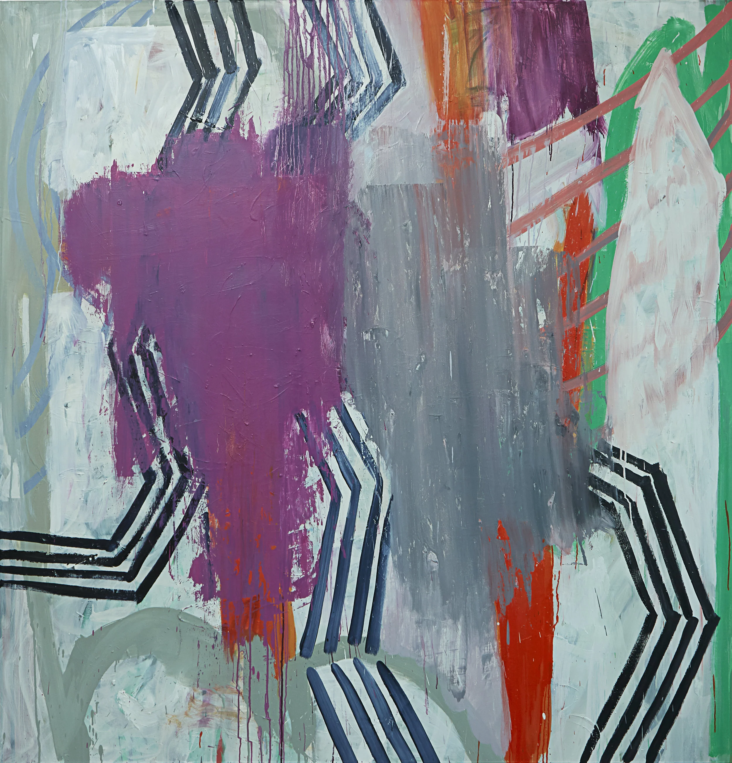 Hotwire, 175x165cms, Oil on canvas, 2017-18