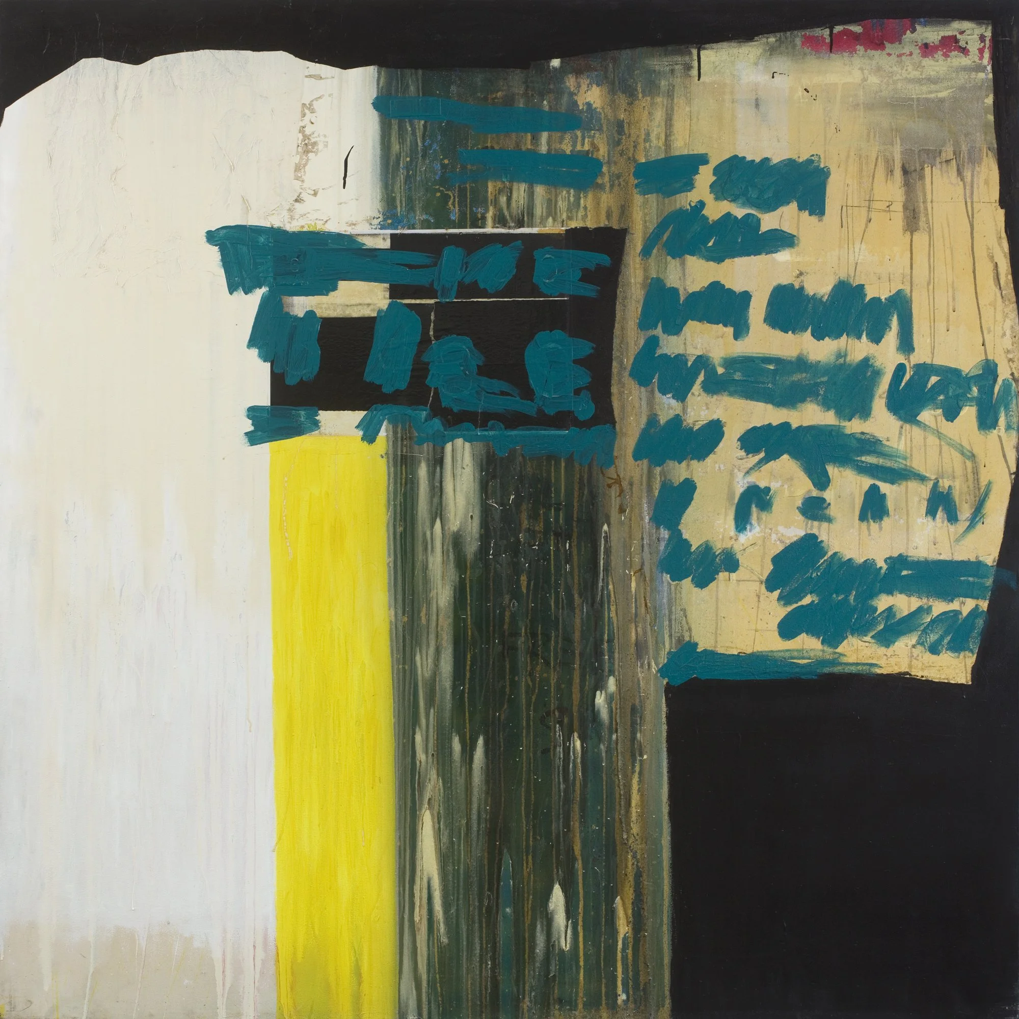 Gone, 160x160cms, Acrylic, Oil and photocopies on Canvas, 2013