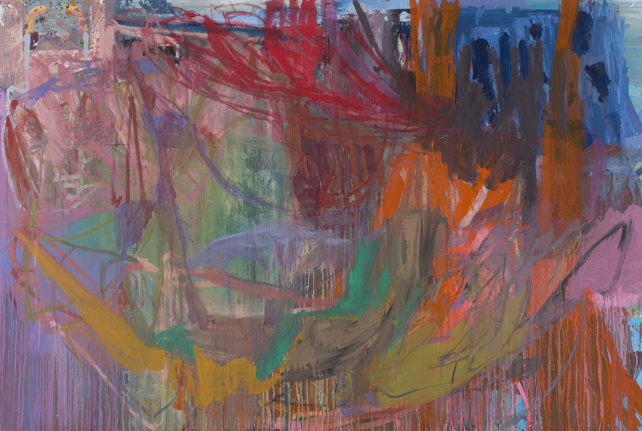 Flounder, 123x183cms, Oil and paper on panel, 2023-24.