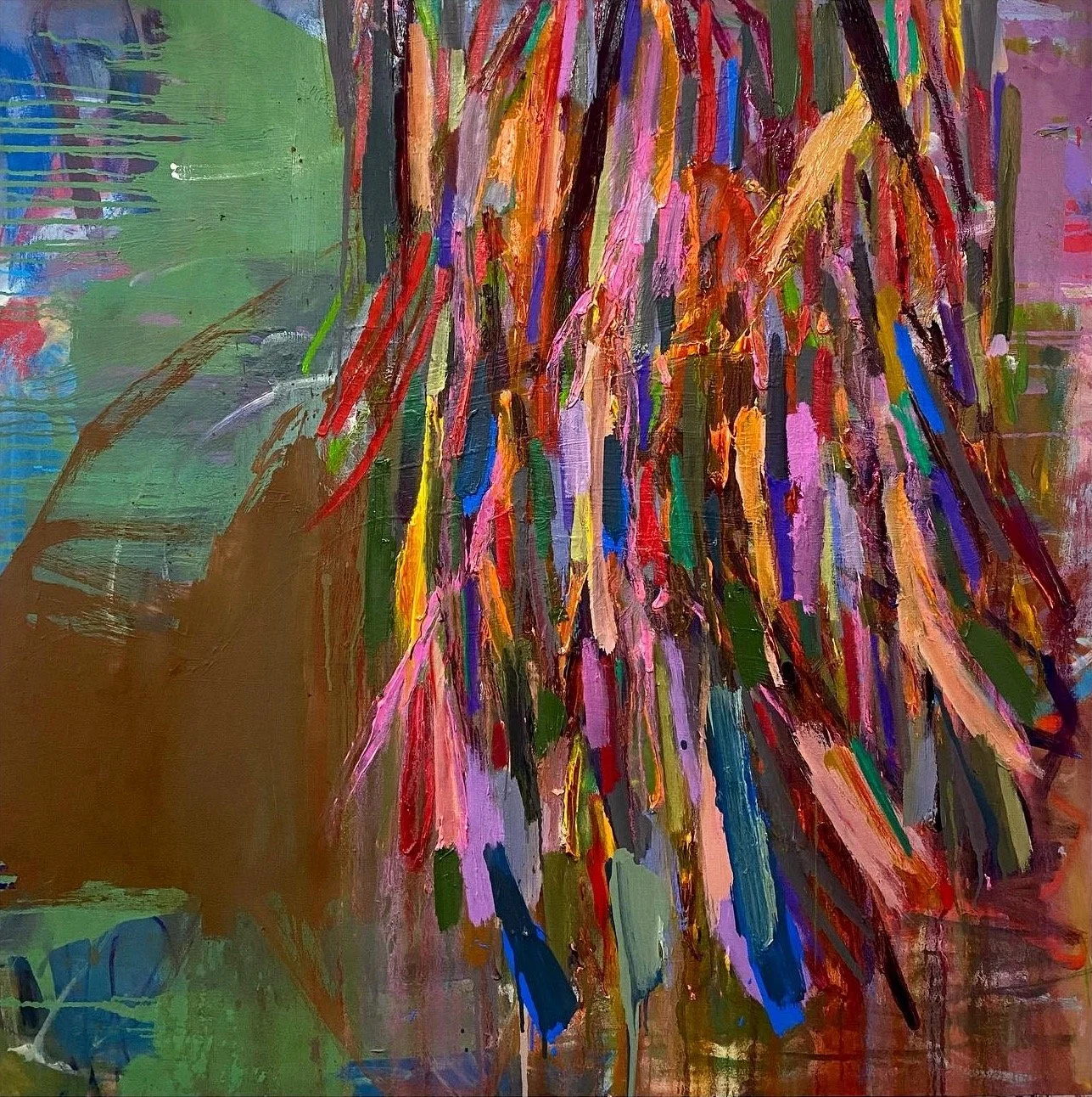 Stumble, 100x100cms, Oil on canvas, 2023.