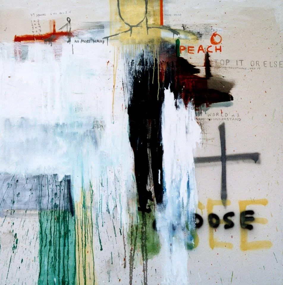 Peach, 184x184cms, Mixed media on canvas, 2001-02