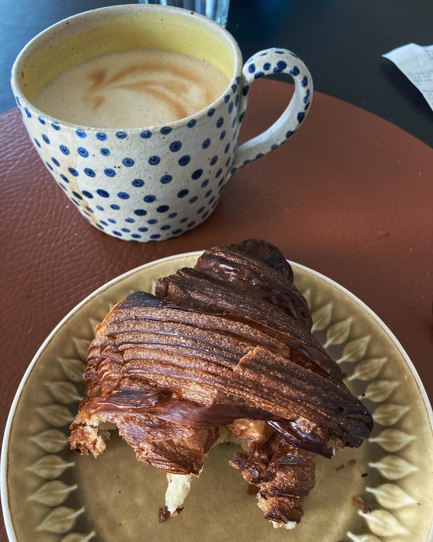 Happy Friday - feeling blissful up to a weekend 👍😊❤️. Coffee beans are espresso blend from @streetcoffeedk in Aarhus, croissant is from @davidbreadhead small micro bakery in Aarhus to that tastes like heaven! Mug is from @pollipots and plate is vin