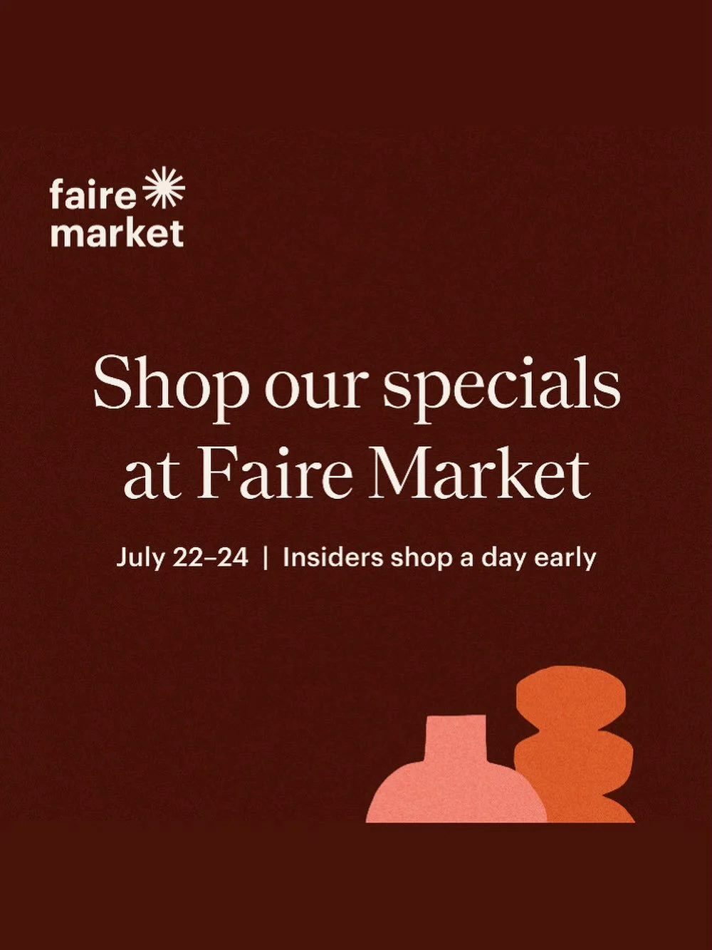Happy Tuesday👍😊I am participating at @faire_wholesale Summer marked, if you need to stock up your pottery selection, it is a good time to get ready to Holiday season 2025! Your shop can get up to 20% off any items and the insider day is July 21👍😊