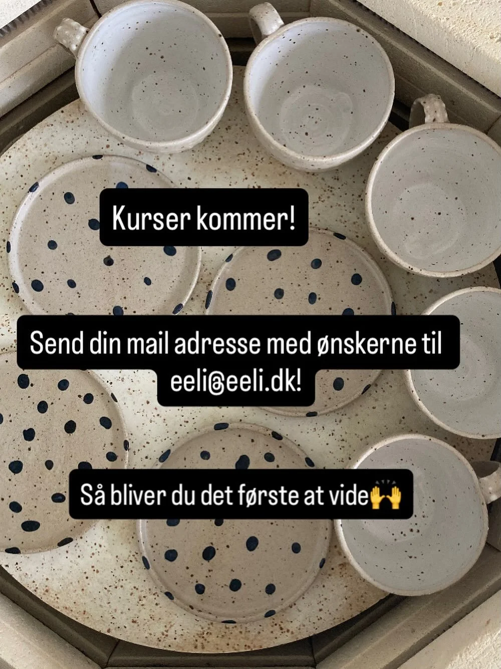 KURSER - jeg er ved at g&oslash;re klar til lerkurser, der kommer v&aelig;re f&aring; pladser og mere individuel undervisning, hvis du er interesseret, skriv til mig p&aring; eeli@eeli.dk og sige til hvad dine &oslash;nsker er. Mere info f&oslash;lge