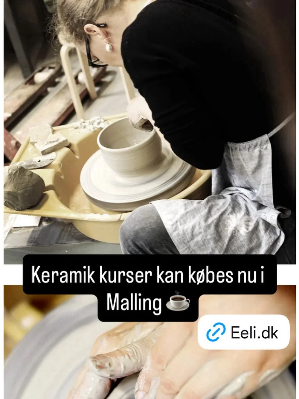 KURSER - er &Aring;BEN nu, du kan se dem under min shop, hvis du har sp&oslash;rgsm&aring;l, skriv til mig p&aring; eeli@eeli.dk ☕️#pollipots @pollipots #inspiration #kurser  #mallingkurser #lerkurser #drejekurser #aarhuskurser #l&aelig;ratdreje #ker