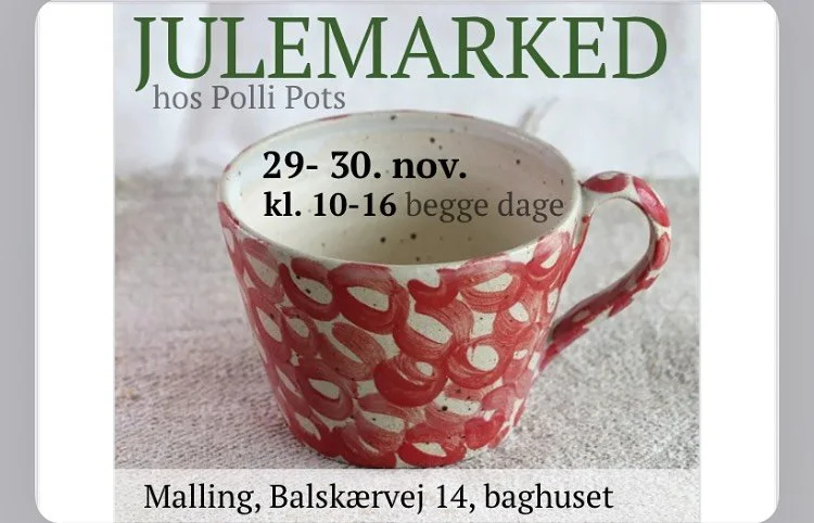 🎄 S&aelig;t kryds i kalenderen! 🎄
Polli Pots inviterer til vores hyggelige &aring;rlige julemarked den sidste weekend i november ✨
Kom og find unikke keramiske julegaver, 2. sorteringer, pr&oslash;ver og mange kopper.
Som altid s&oslash;rger vi for