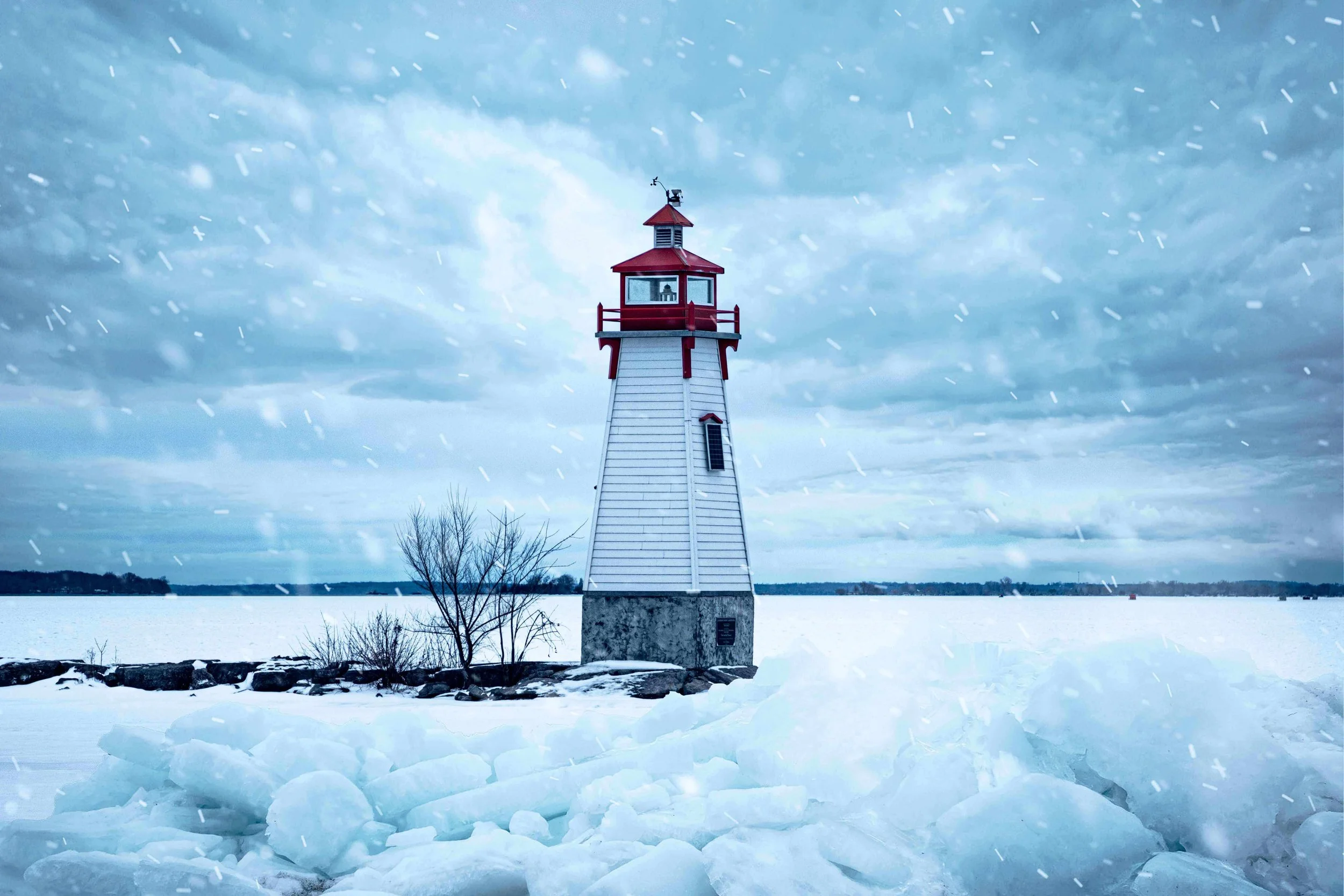 Lighthouse Near Kittery Maine in Winter