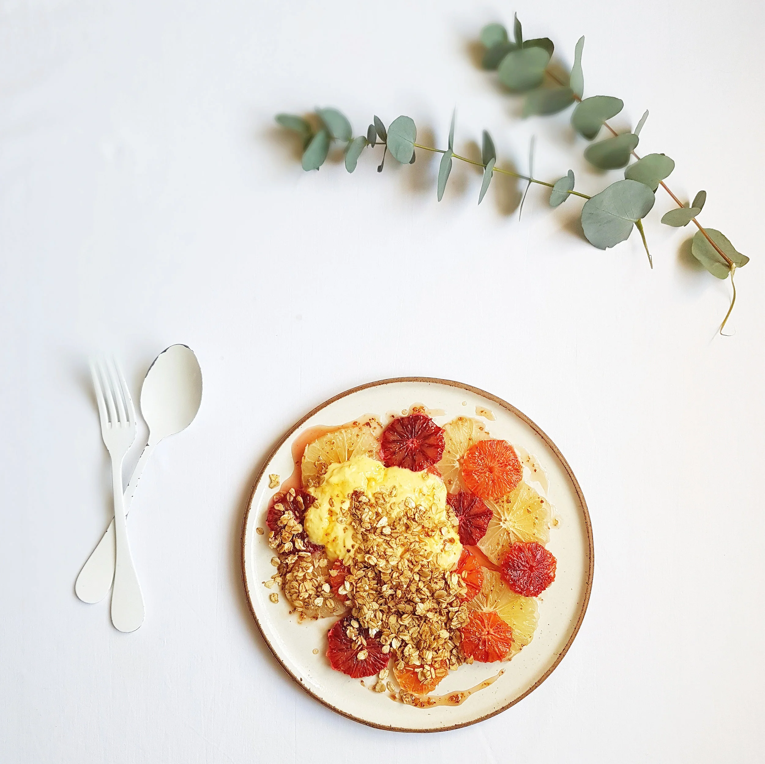 GRAPEFRUIT + BLOOD ORANGES WITH HONEY + CORIANDER SEED TOASTED OATS