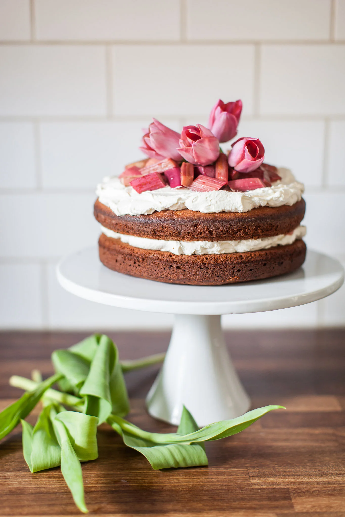 LEMON, HAZELNUT & RHUBARB CAKE
