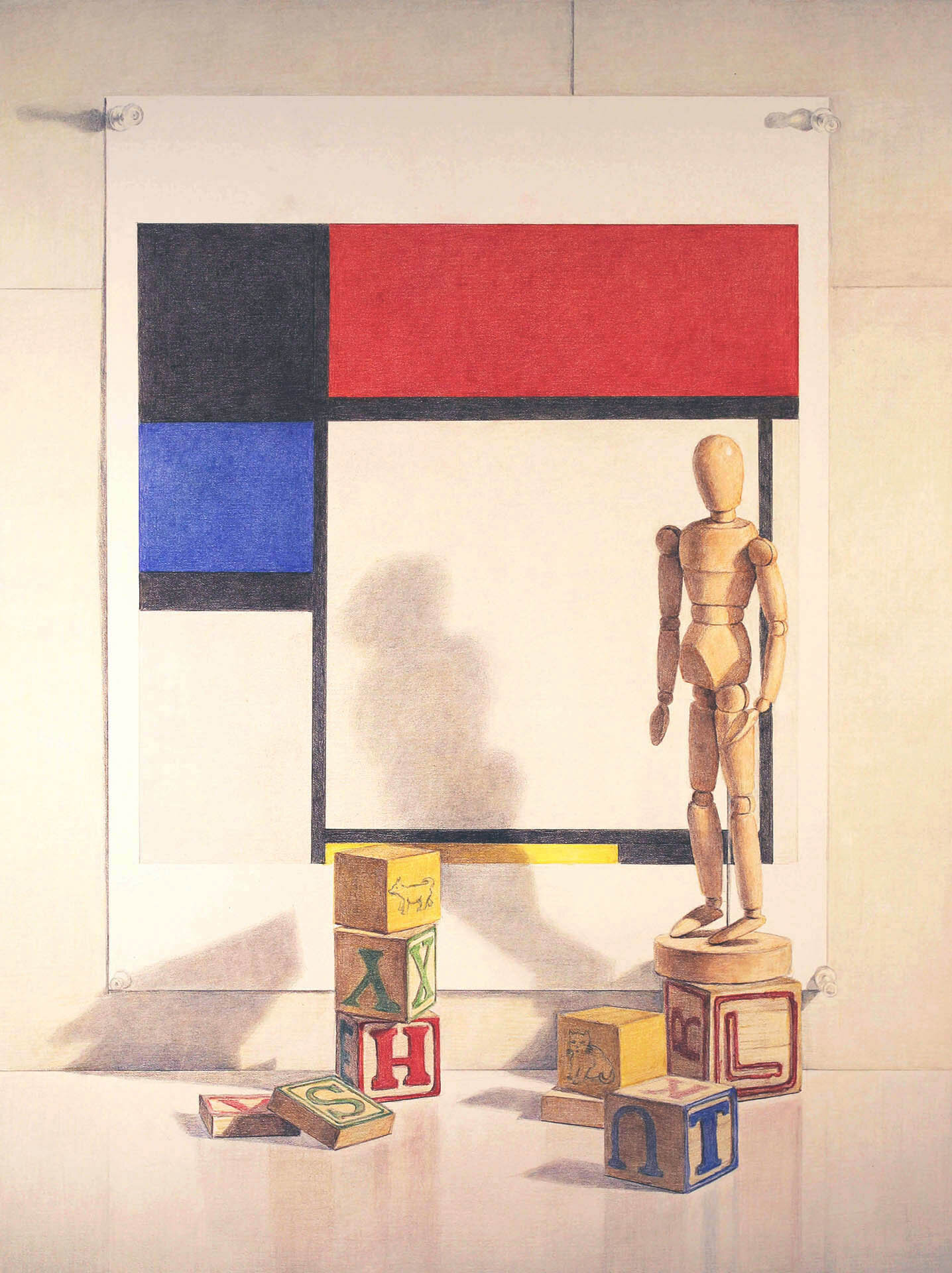 Wooden Blocks with Mondrian (SOLD)