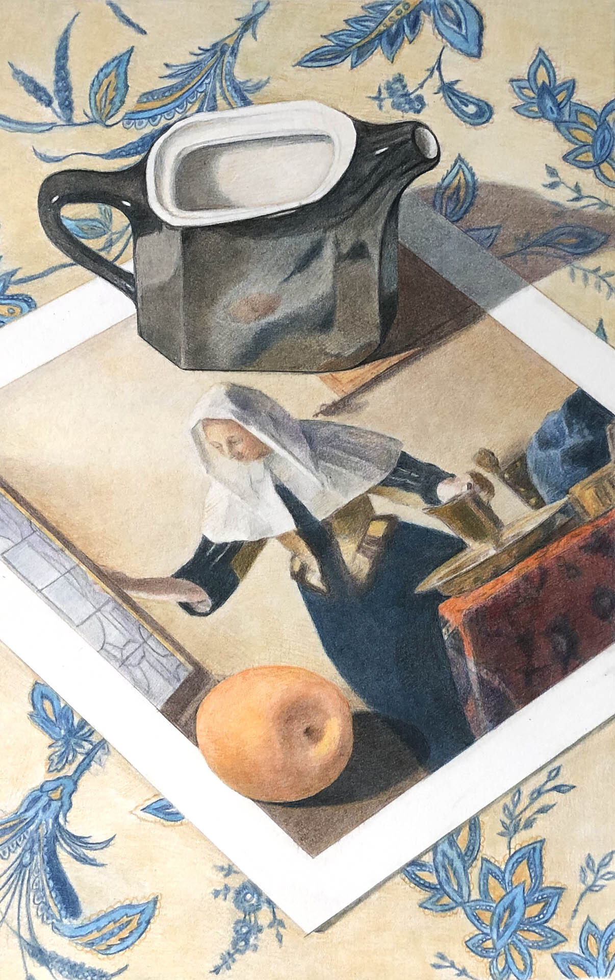 Pitcher and Apricot with Vermeer (SOLD)