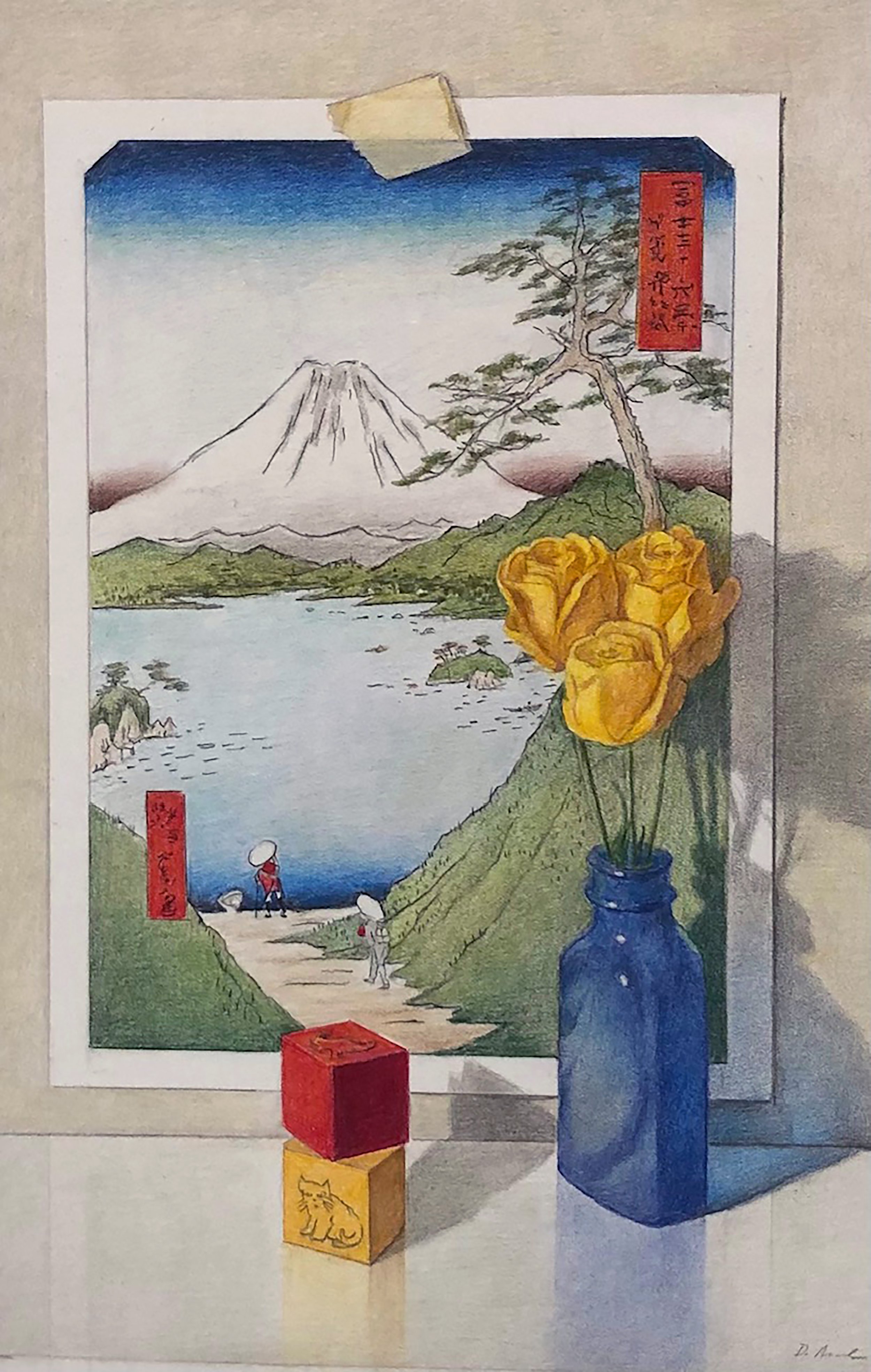 Yellow Rose with Hiroshige (SOLD)