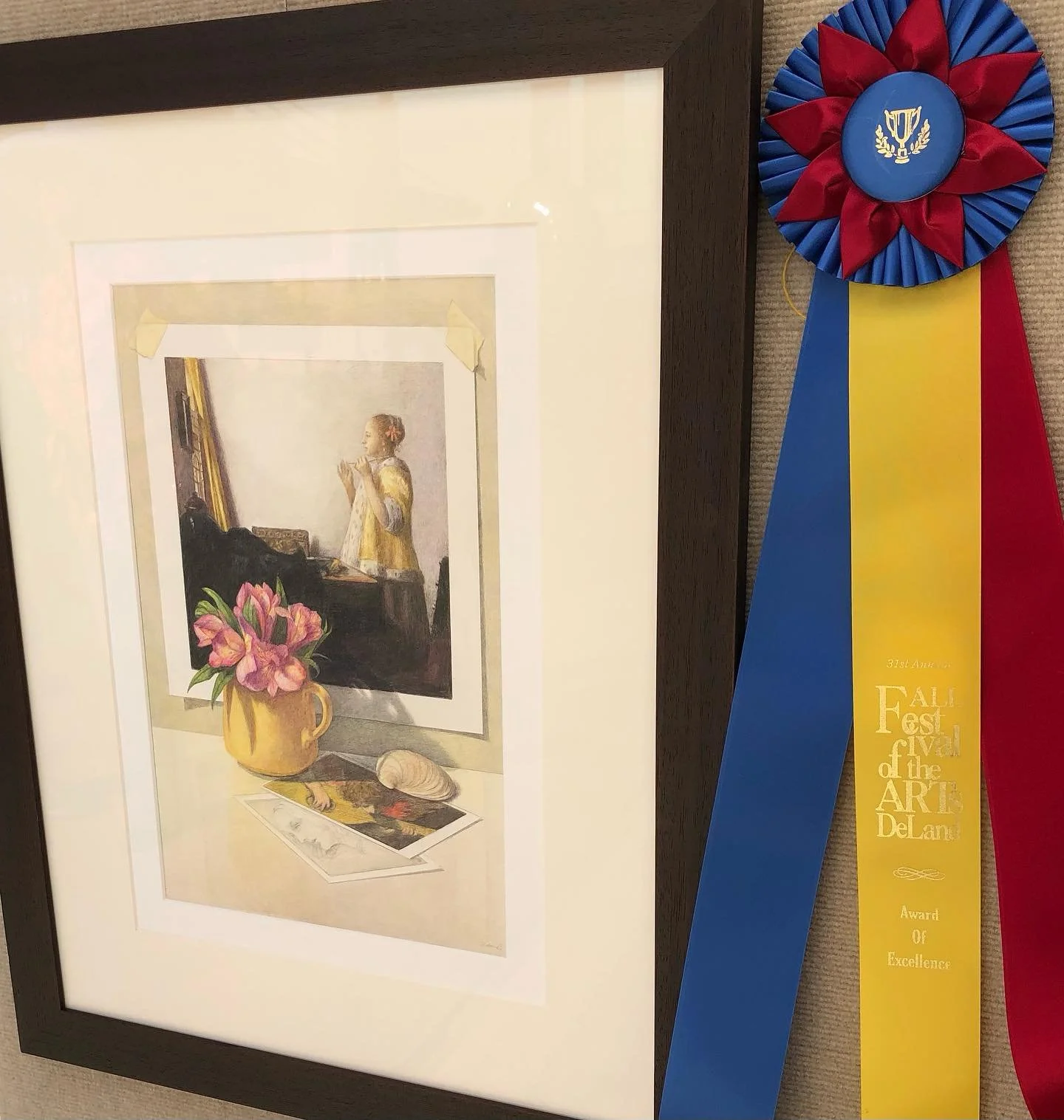 Many thanks to the judges at the DeLand Fall Festival of the Arts for the Award of Excellence!  Great show, amazing staff and perfect weather. Festival continues Sunday til 4:00!
#delandfallfestivalofthearts #coloredpencil #dennisangeldrawings