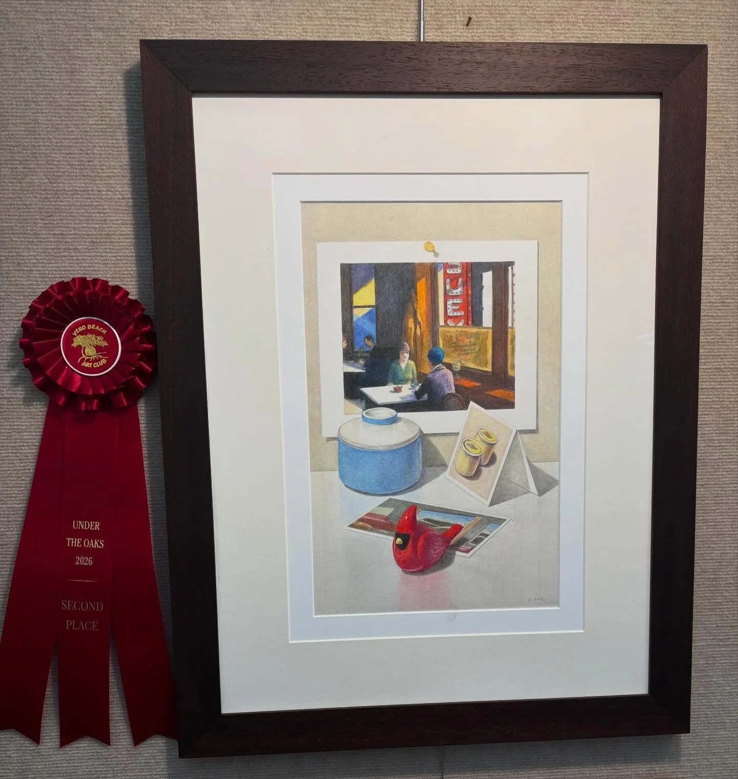 Very honored to receive 2nd Place Award at The Under the Oaks Art Festival, Vero Beach!  Show continues today and Sunday. Booth 211