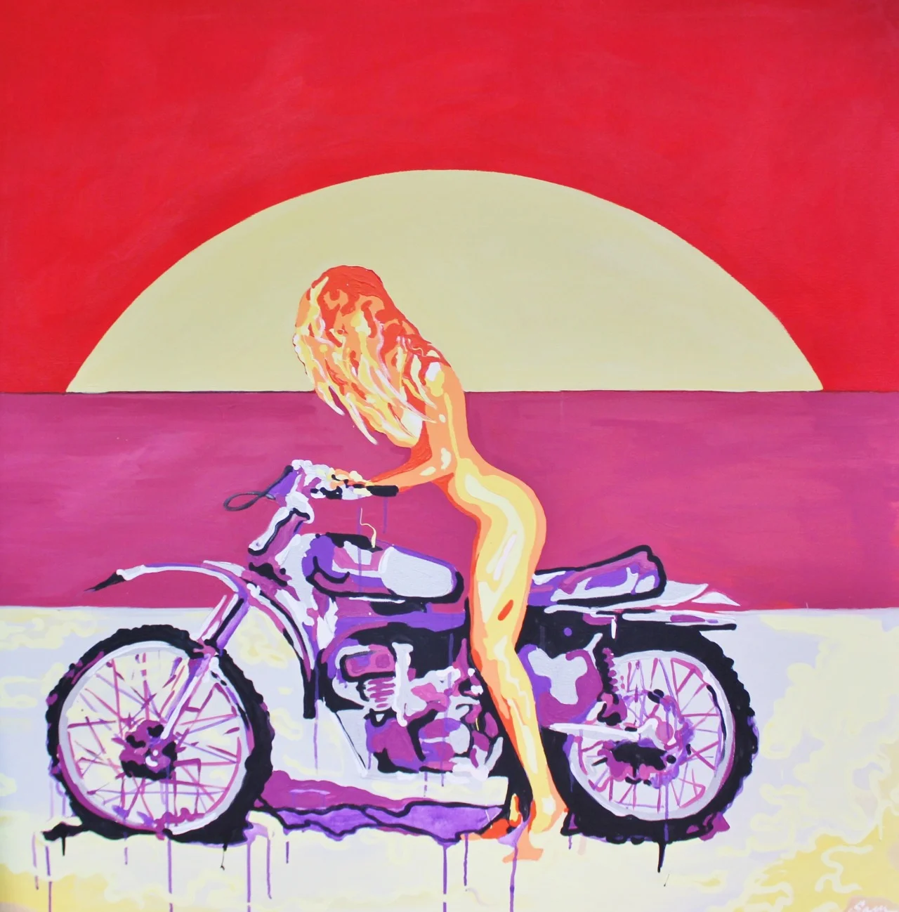 "Desert Sun" 48X48 IN Acrylic on Canvas SOLD