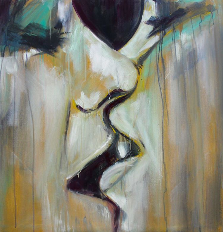 "Butterfly Kiss" 42X42 IN Acrylic on Canvas SOLD