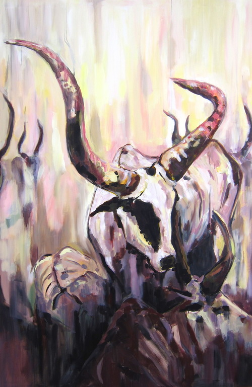 "Bull" 64X52 IN Acrylic on Canvas FOR SALE $6,000