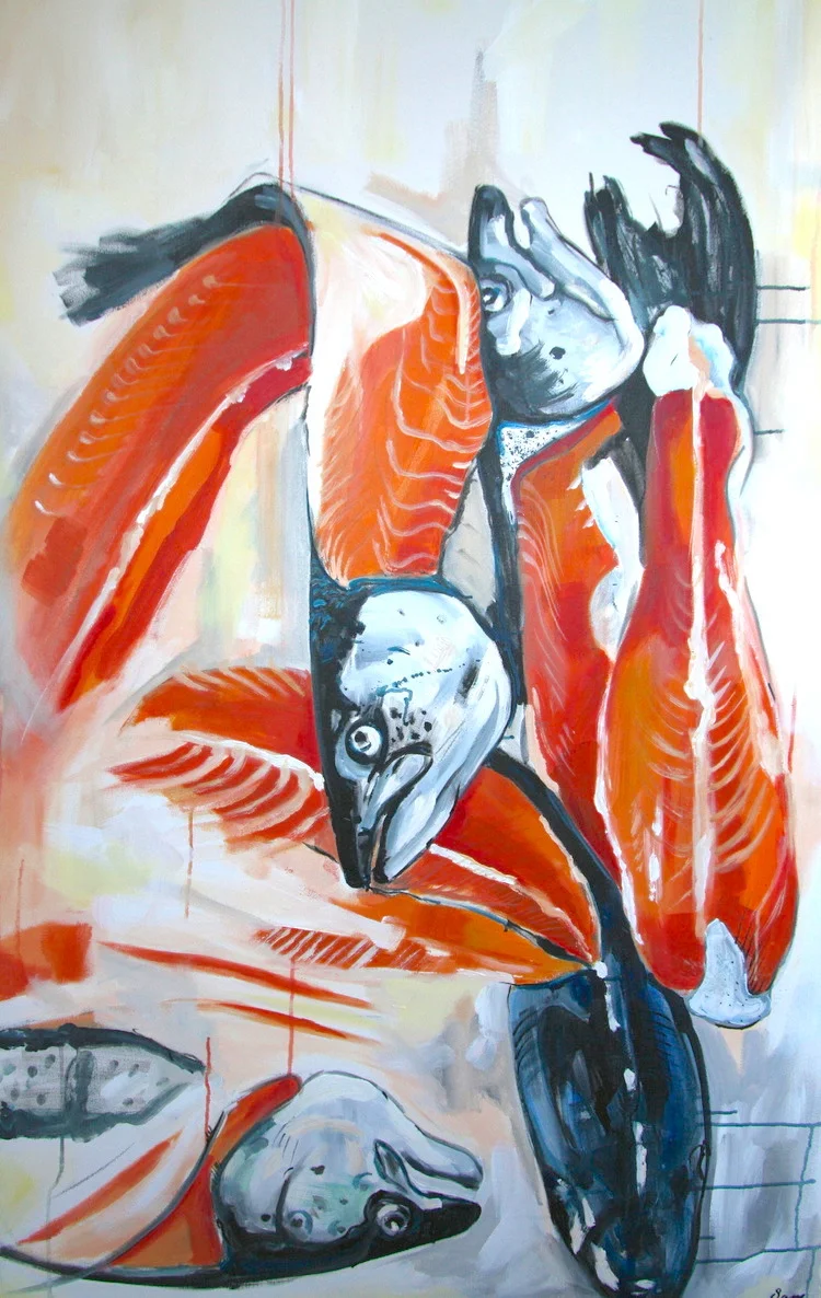 "Fish On" 60x36 IN Acrylic on Canvas SOLD