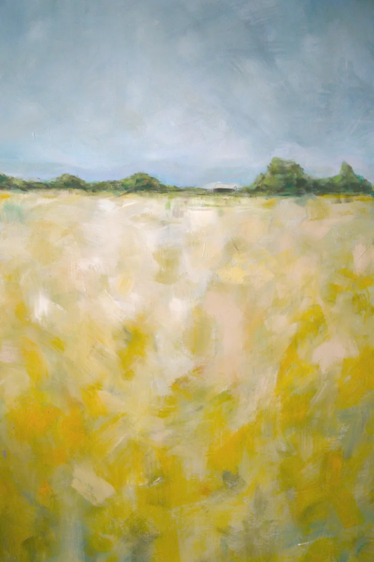 "The Yellow Barn" 48x36 IN Acrylic on Canvas SOLD