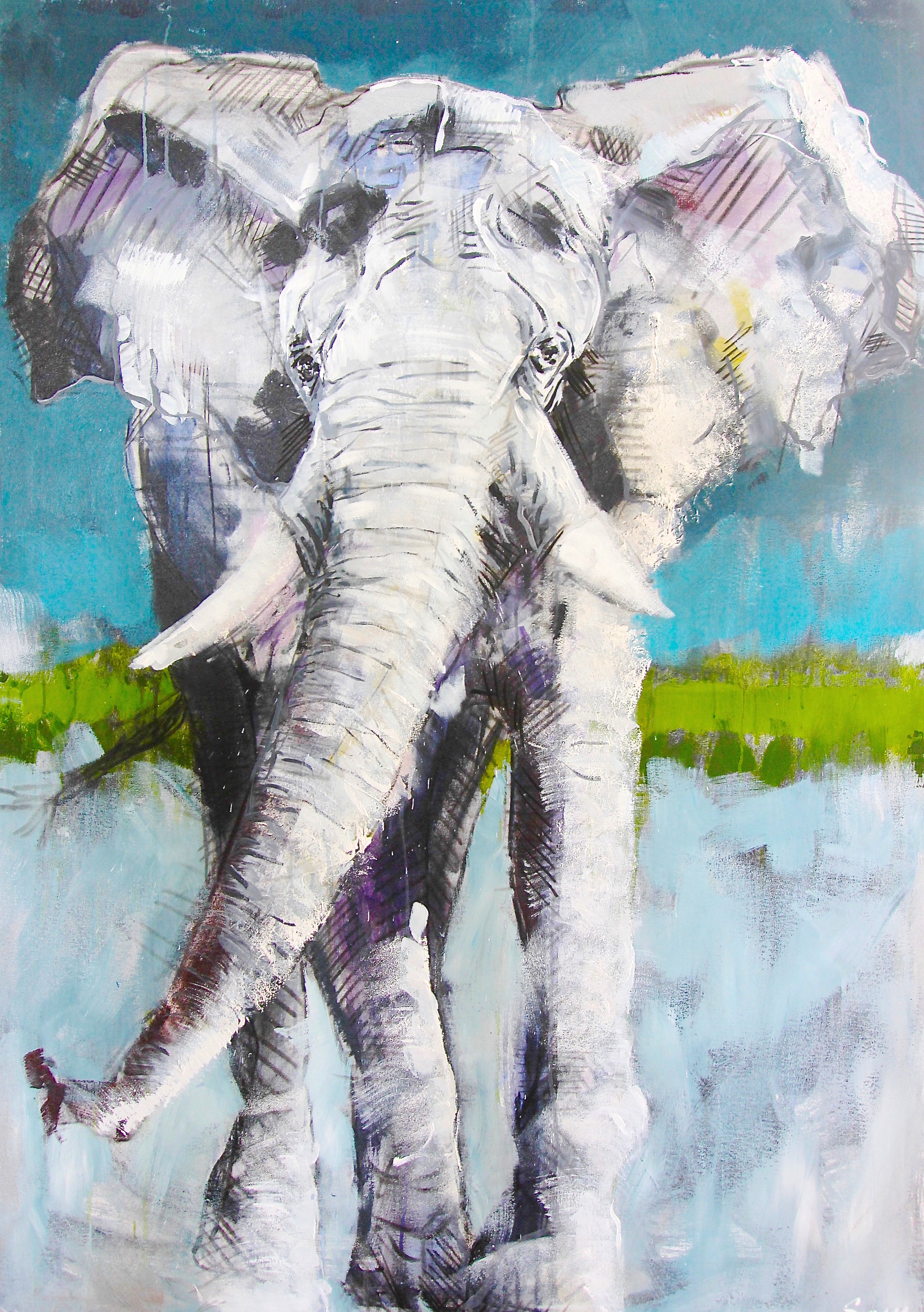 "Chief Sway" 58X41 IN Acrylic on Canvas FOR SALE $3,800