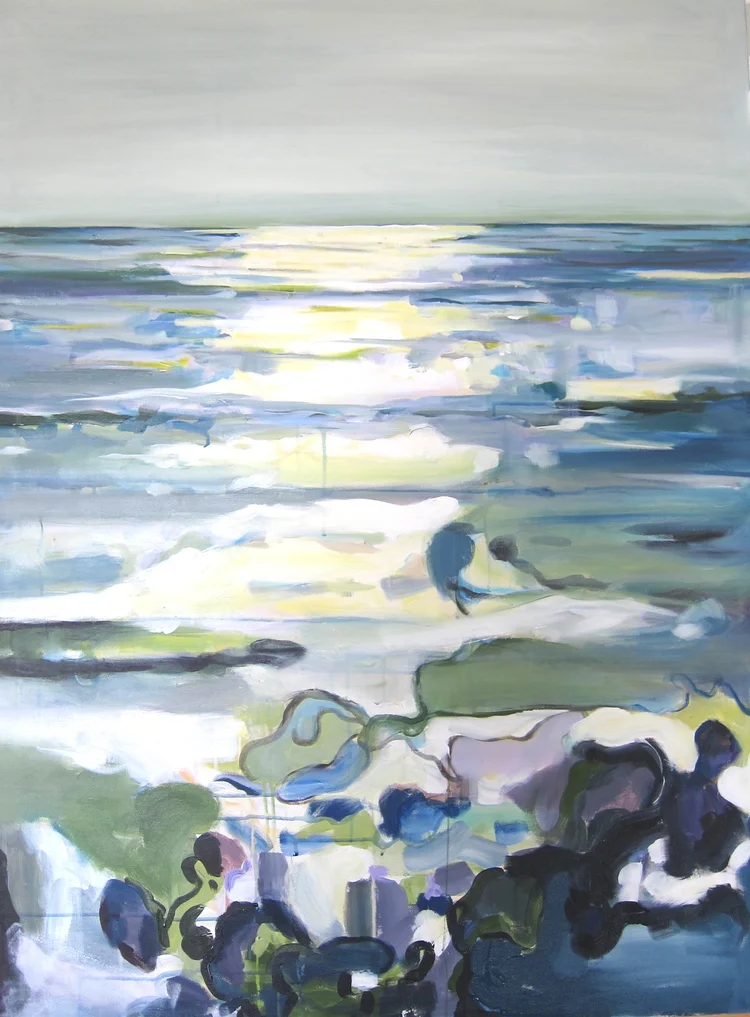 "On The Rocks" 48X36 IN Acrylic on Canvas SOLD