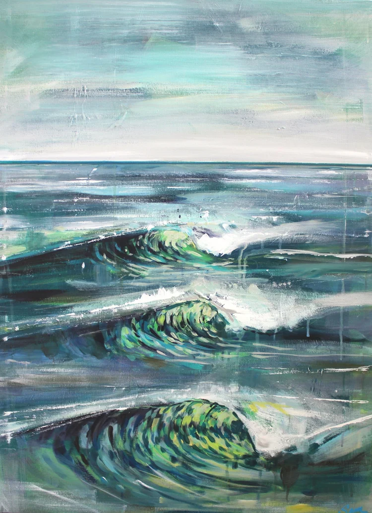 "Silver Sets" 36X24 IN Acrylic on Canvas SOLD