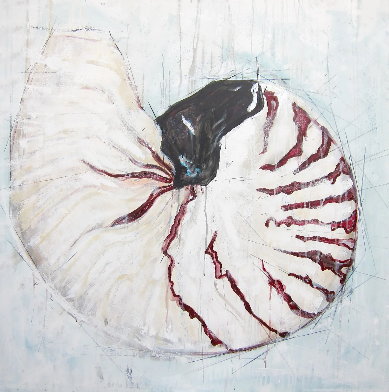 "PALE SEA" 51X51 IN Acrylic on Canvas FOR SALE $5,400