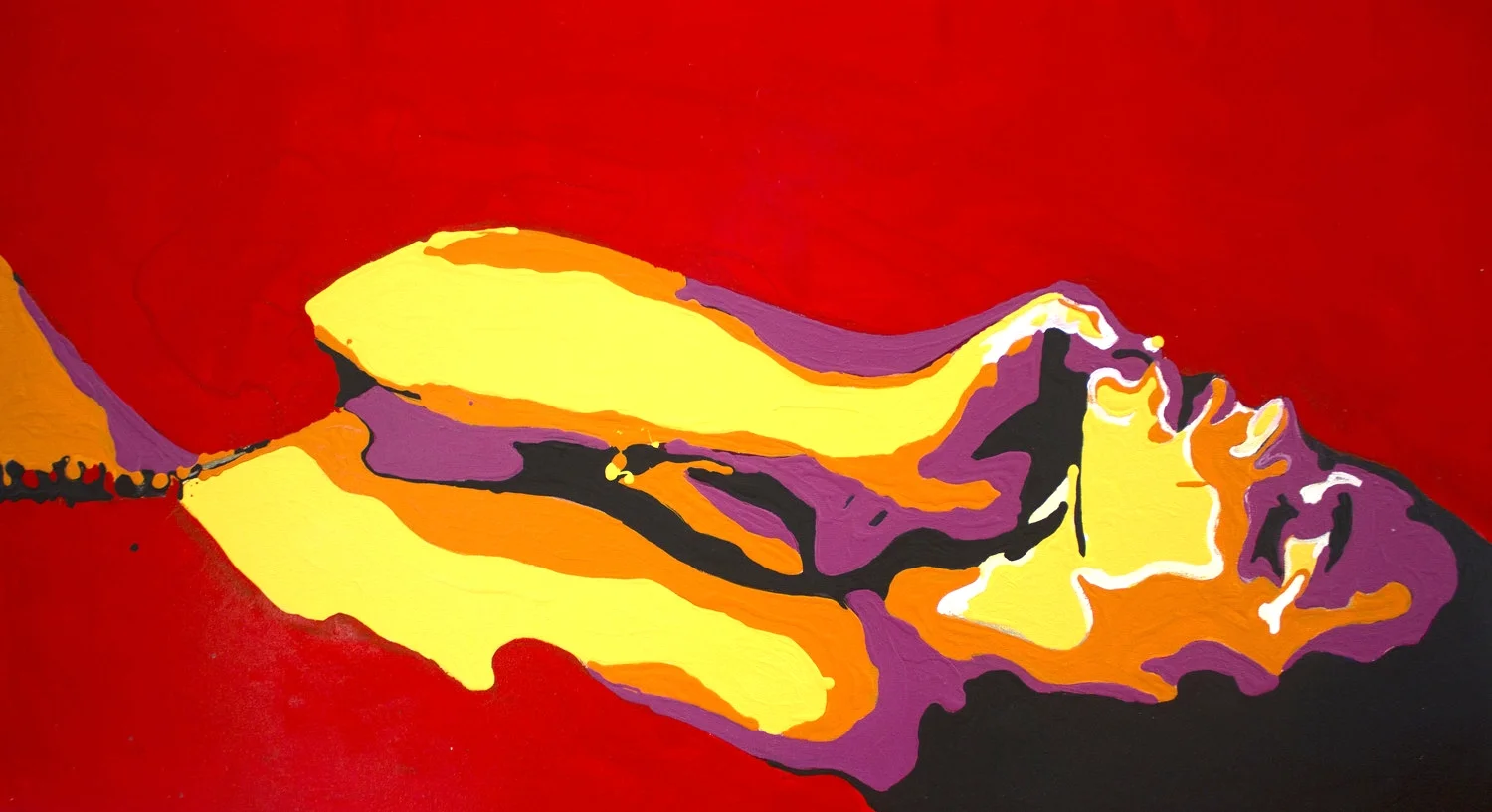 "Purple Haze" Oil & Acrylic on Canvas 30x58 IN FOR SALE $2,600
