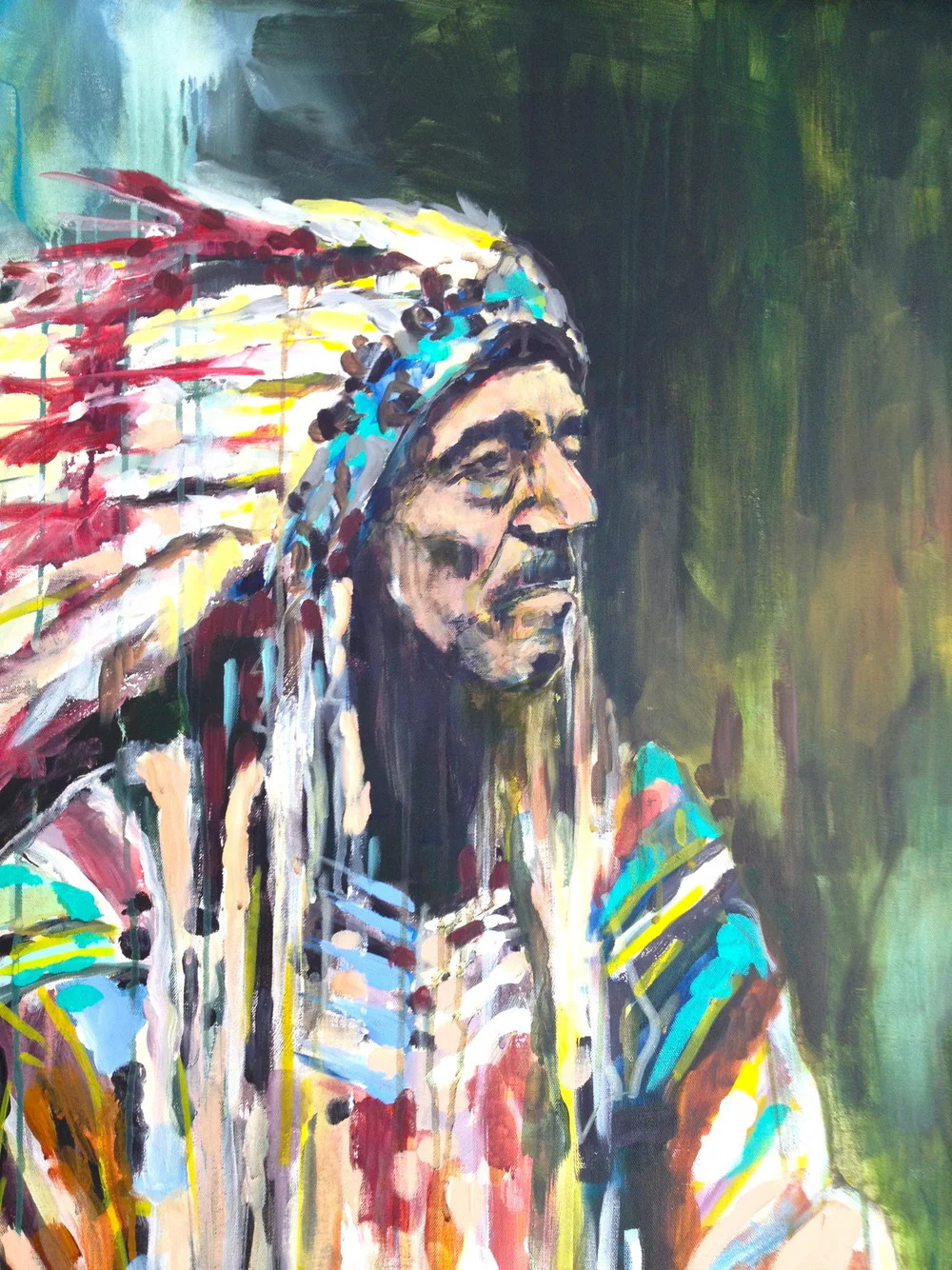 "Chief" 48X36 IN Acrylic on Canvas SOLD