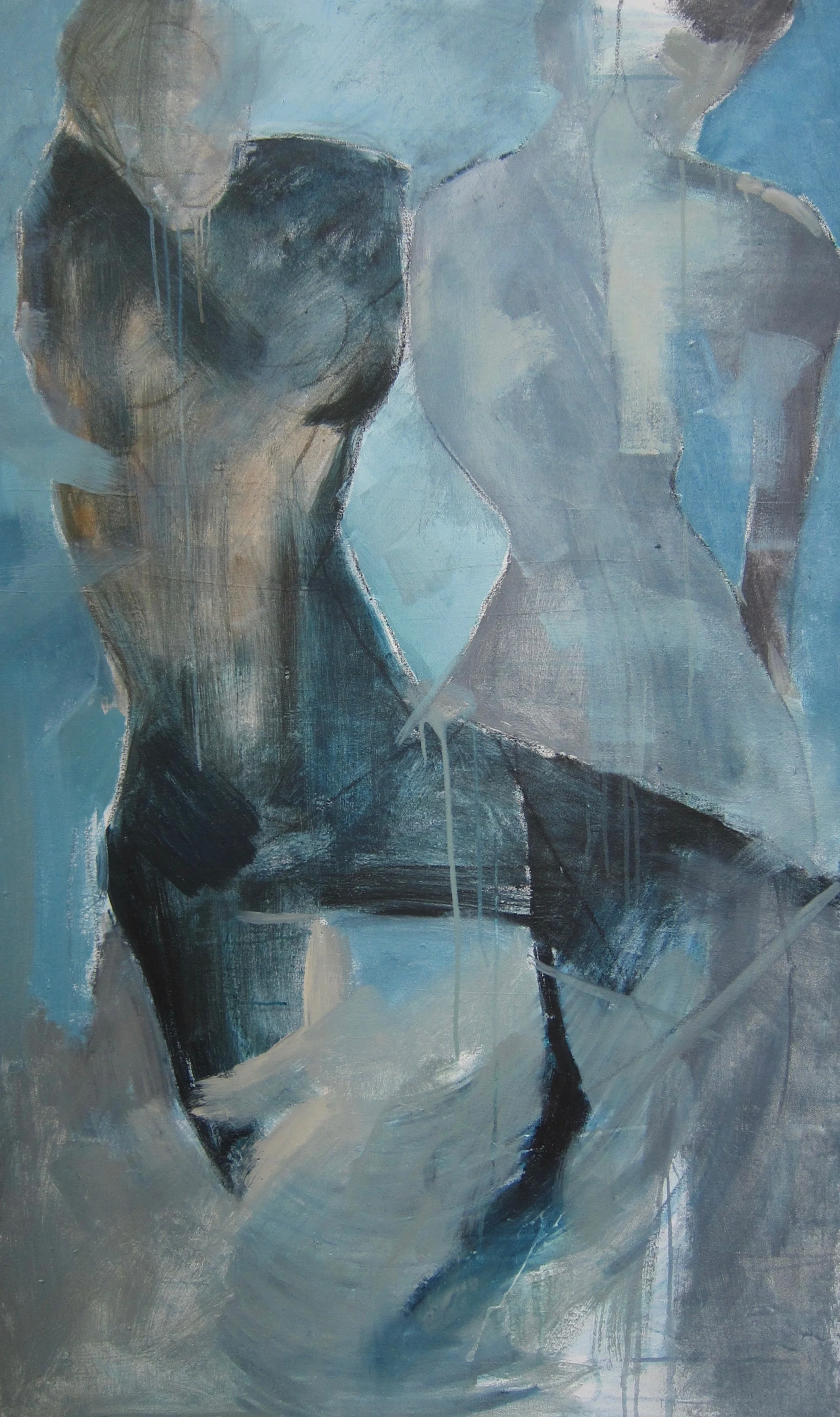 "Blue Backs" 64X34 IN Acrylic & Oil on Canvas SOLD
