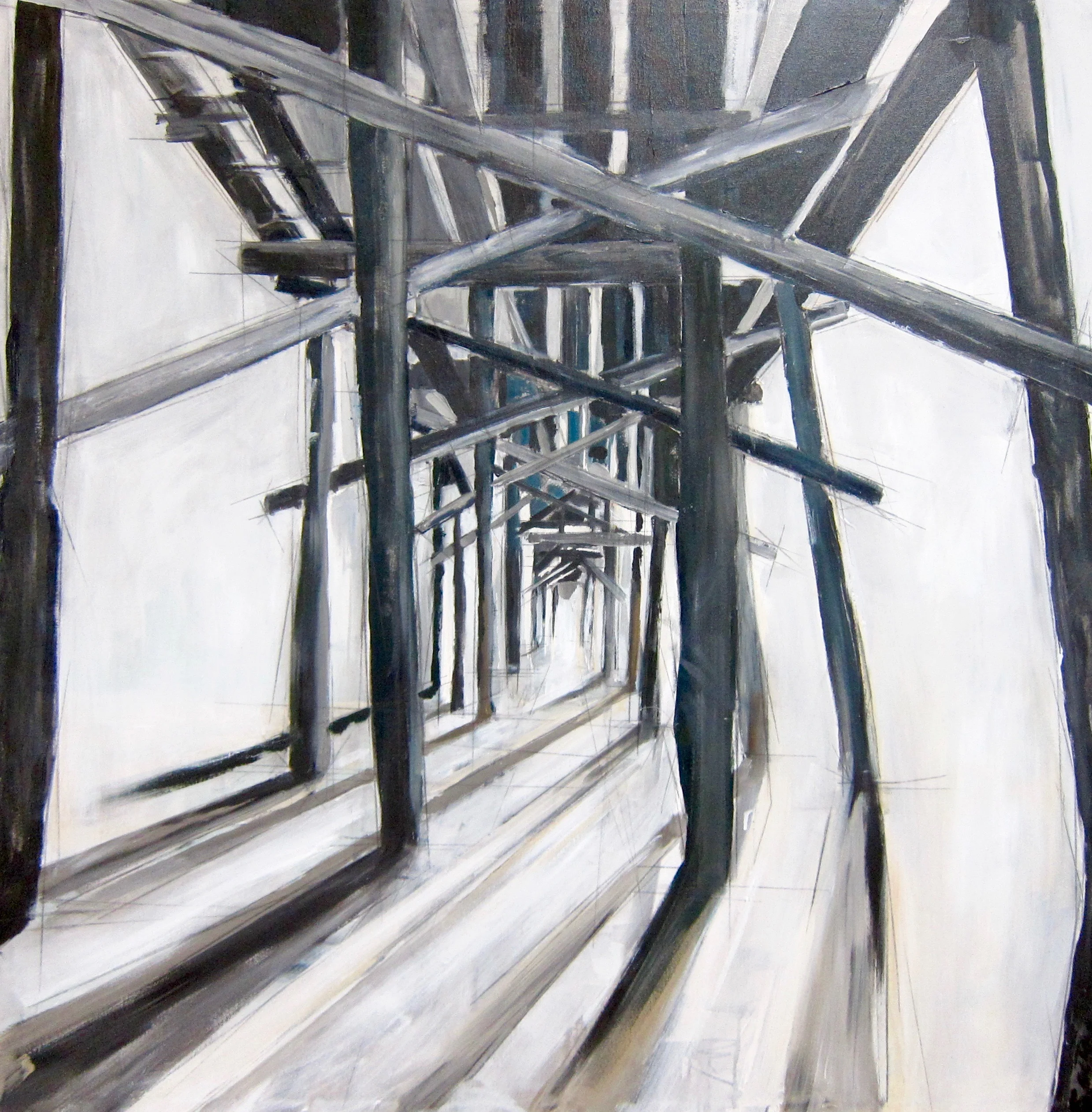 "Folly Bones" 48X48 IN Acrylic & Oil on Canvas FOR SALE $5,500