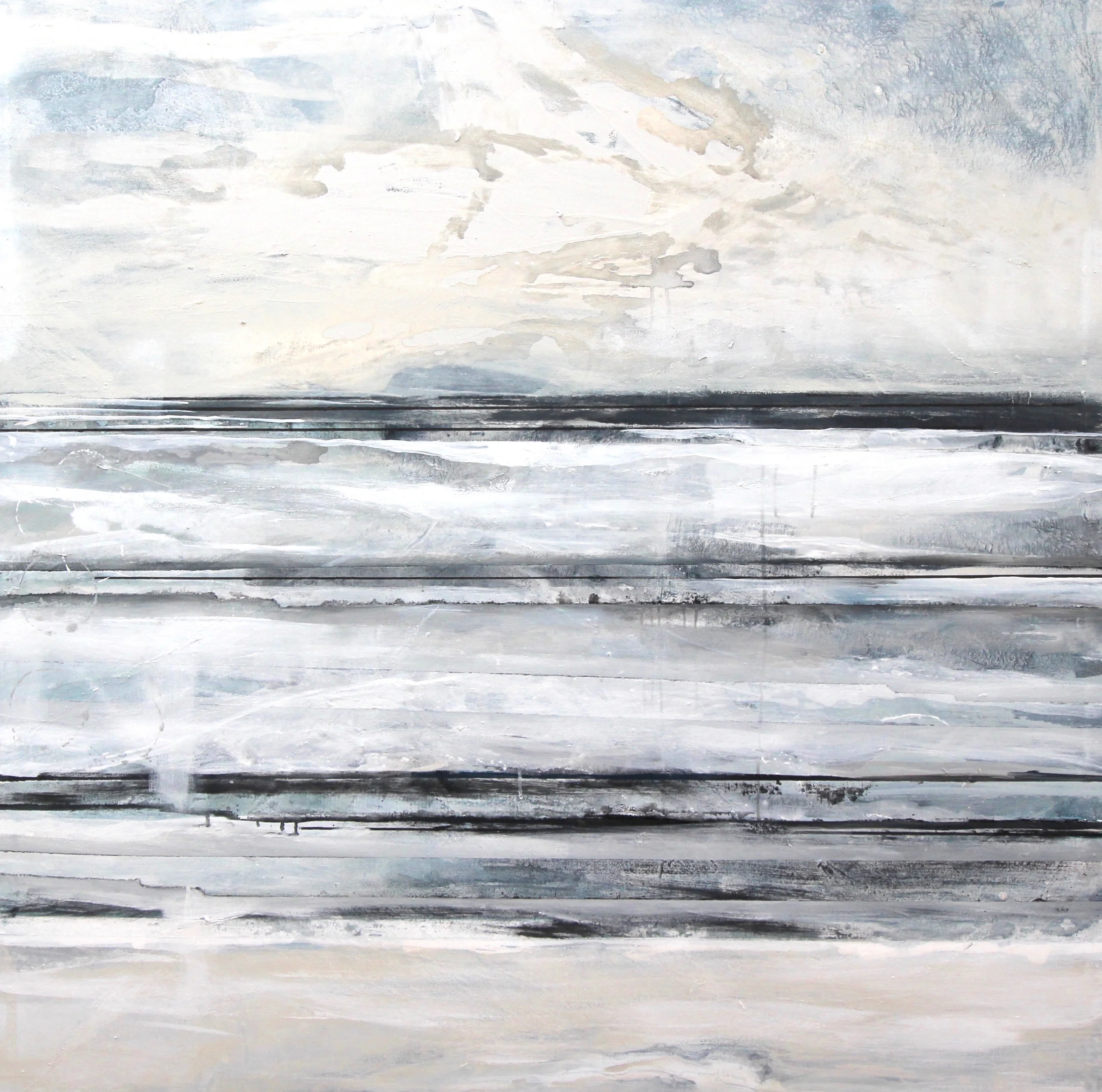 "White Water" 53X53 IN Acrylic & Oil on Canvas SOLD