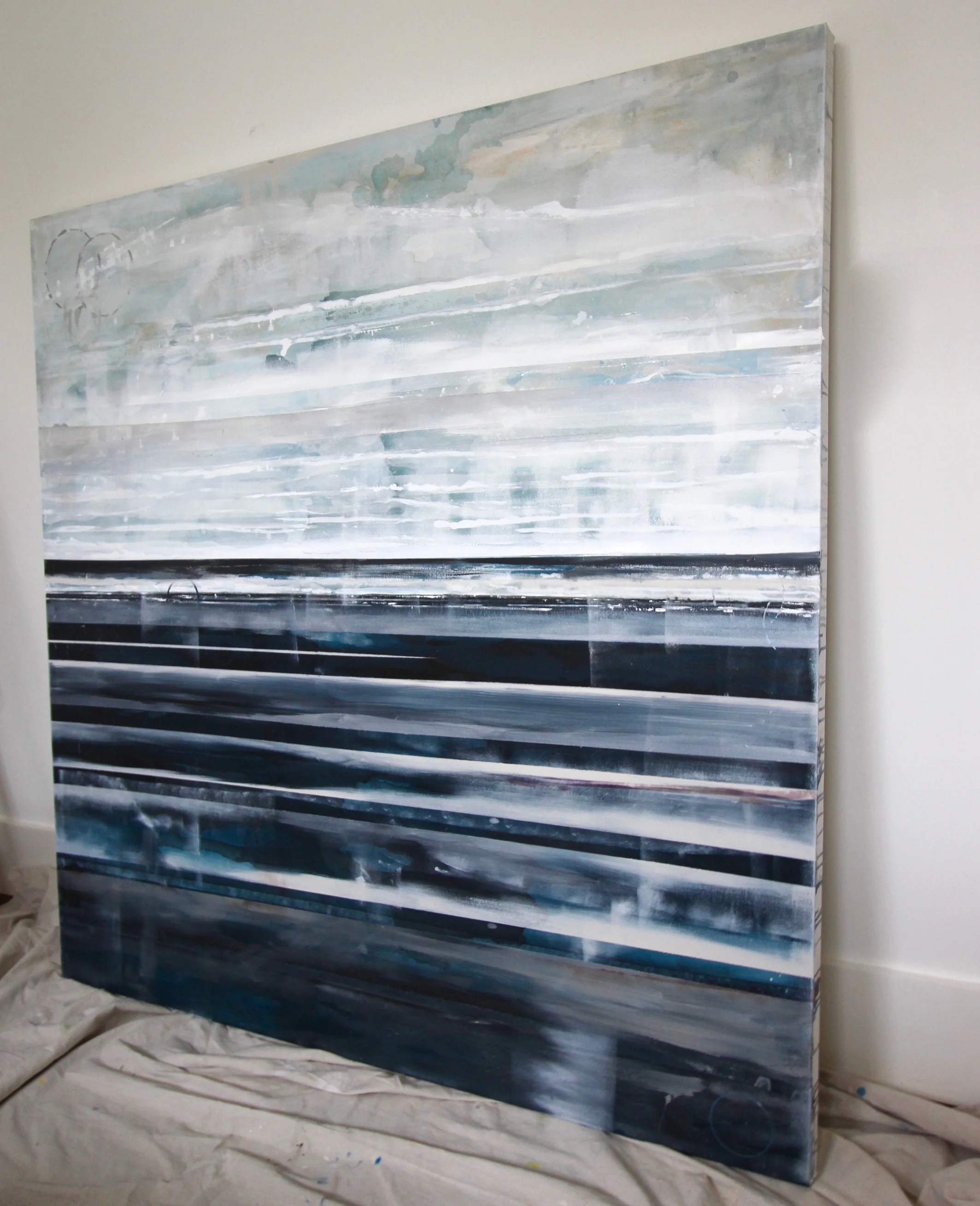 "Midnight Moonshine" 60X60 IN Acrylic on Canvas FOR SALE $7,500