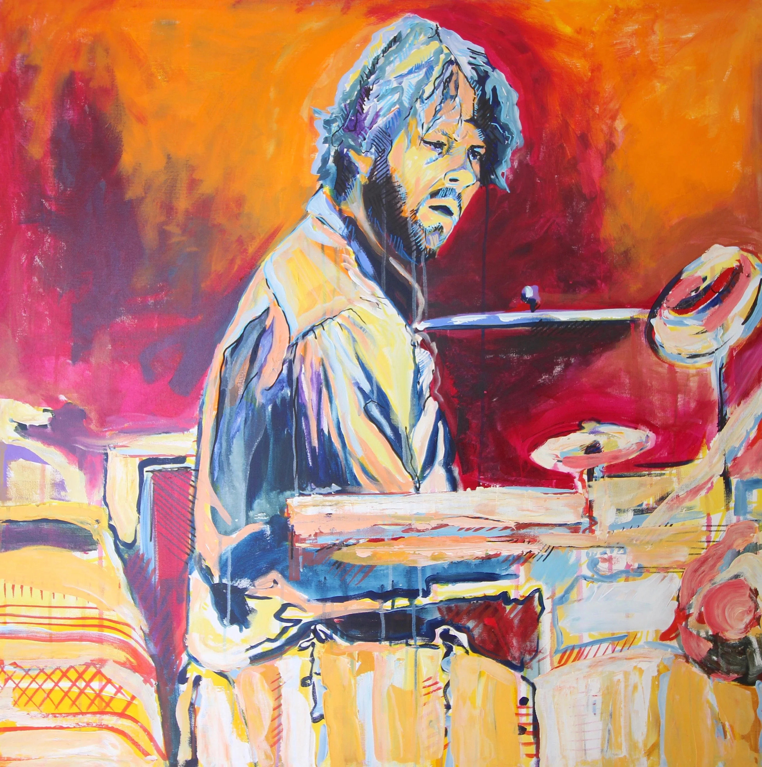 "Billy Martin" 42X42 IN Acrylic on Canvas SOLD
