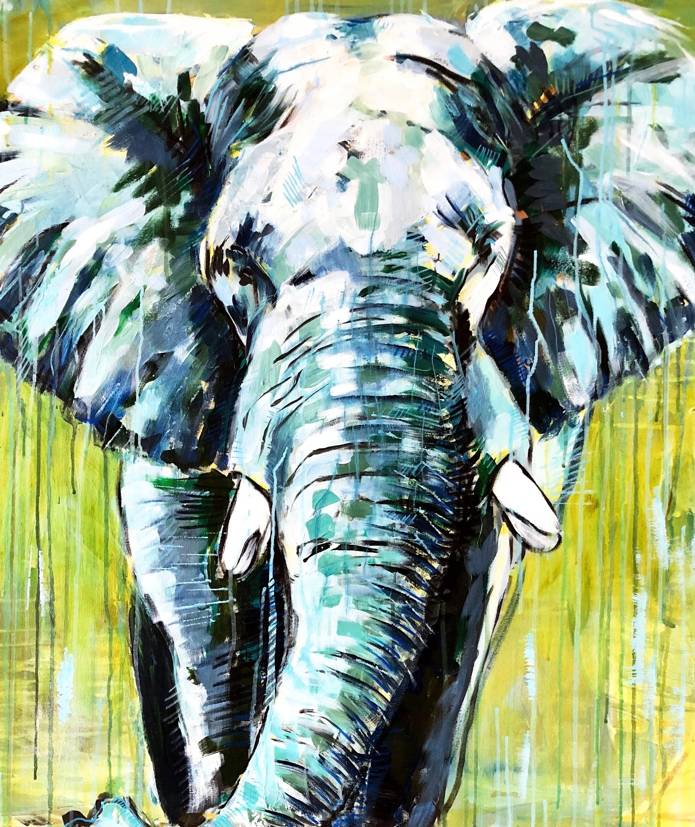 "Blue Dream"36X36 IN Acrylic on Canvas SOLD