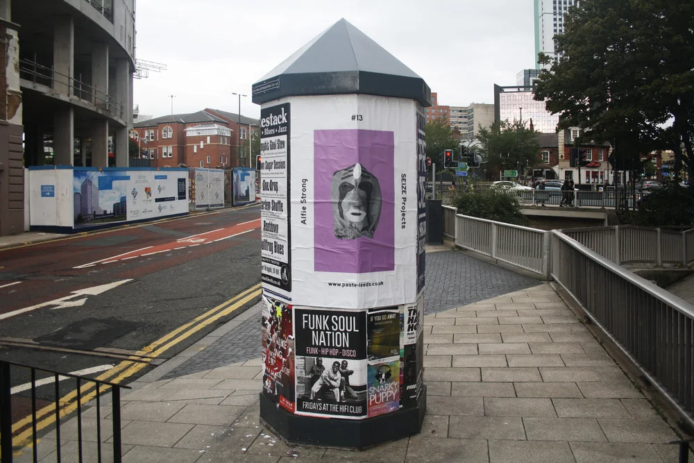      SEIZE presents the work of 15 artists in a public poster exhibition held across Leeds from 5 – 18 October, to coincide with the launch of British Art Show 8.      Over the course of two weeks Leeds residents, commuters and visitors to the city w