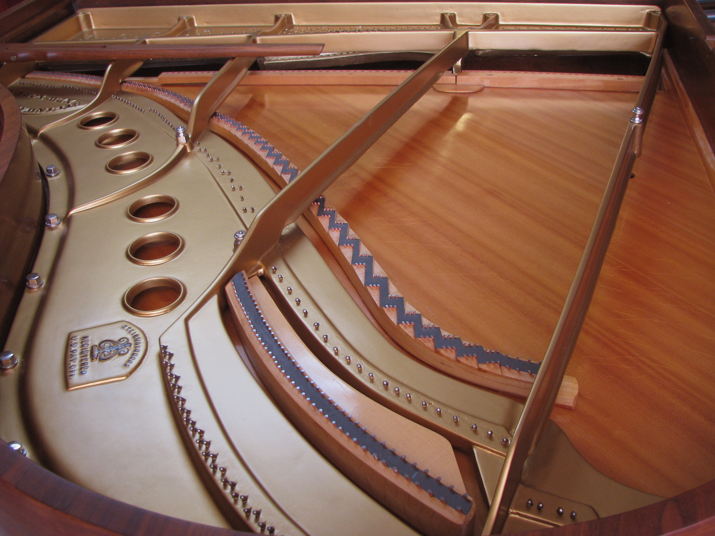 Steinway Model M plate finish