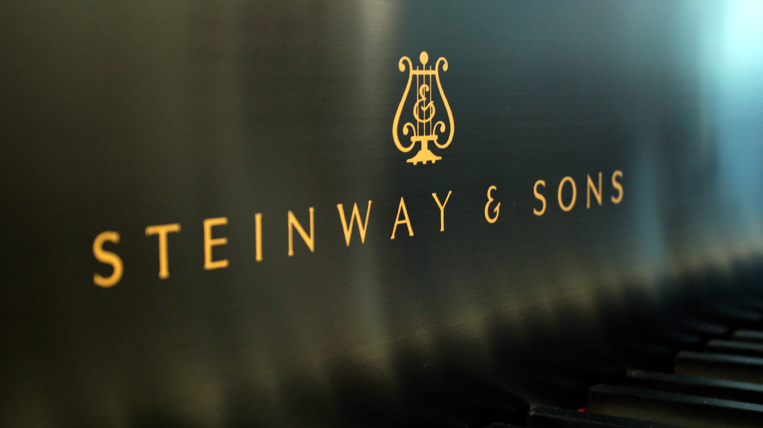 Fallboard detail. Steinway & Sons Model L. Hand-rubbed black lacquer, satin finish. Watson Piano Works, 2015.