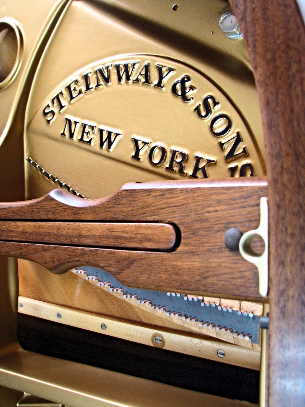 Steinway & Sons walnut Model M plate finish. 2015.