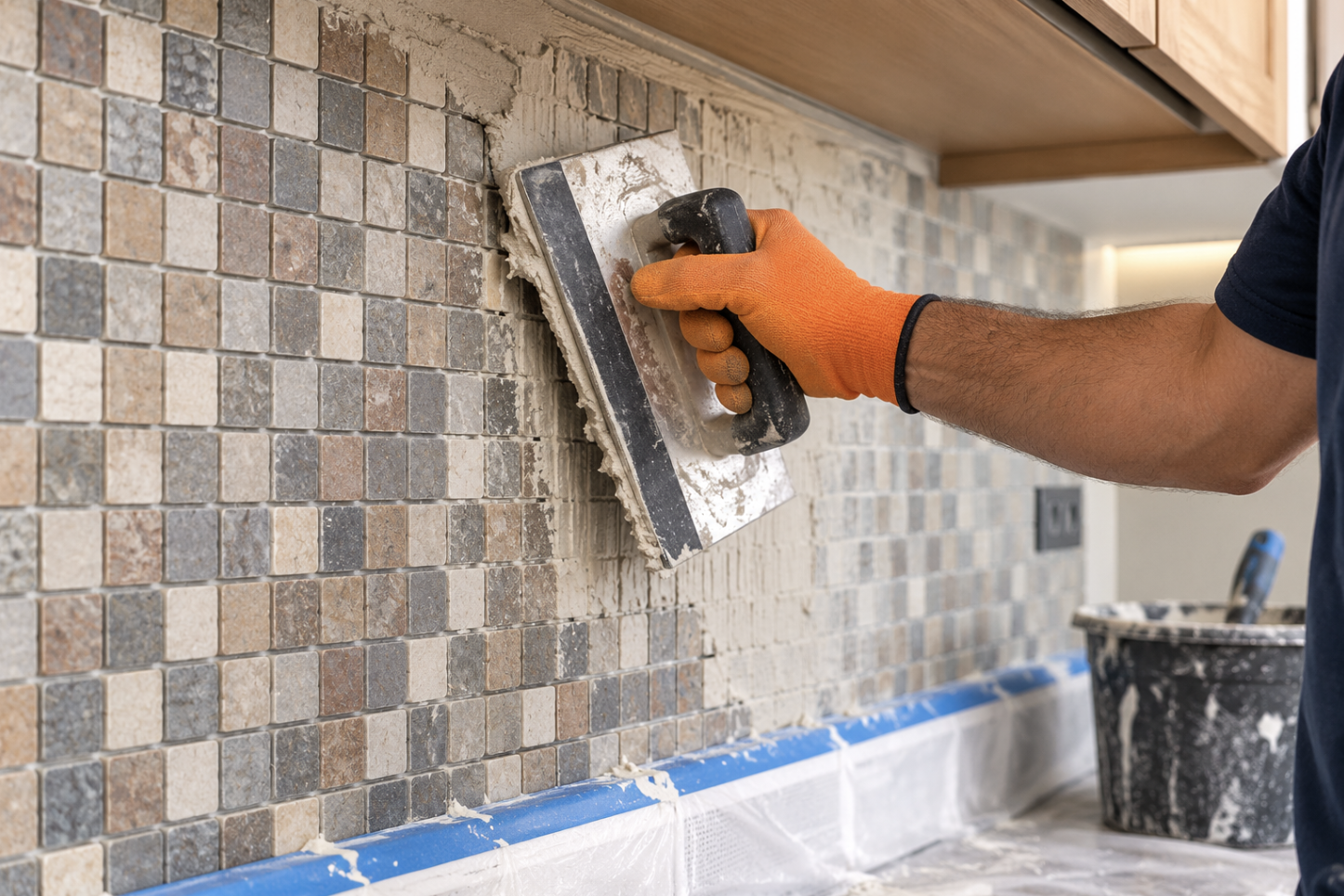 Professional tile installation and renovation work at a property in Cyprus
