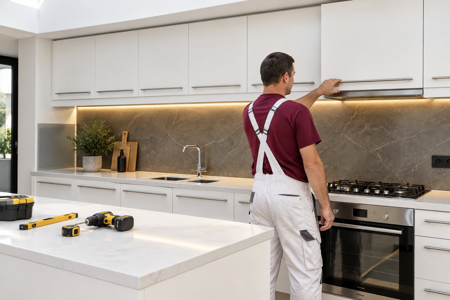 Professional kitchen installation and renovation service at a property in Cyprus
